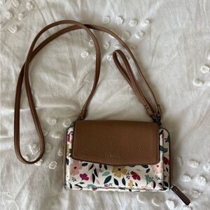 RELIC Floral Crossbody Bag with Brown Accents